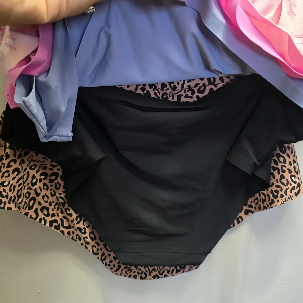Juicy Couture Leopard Print and Solid Bikini Set